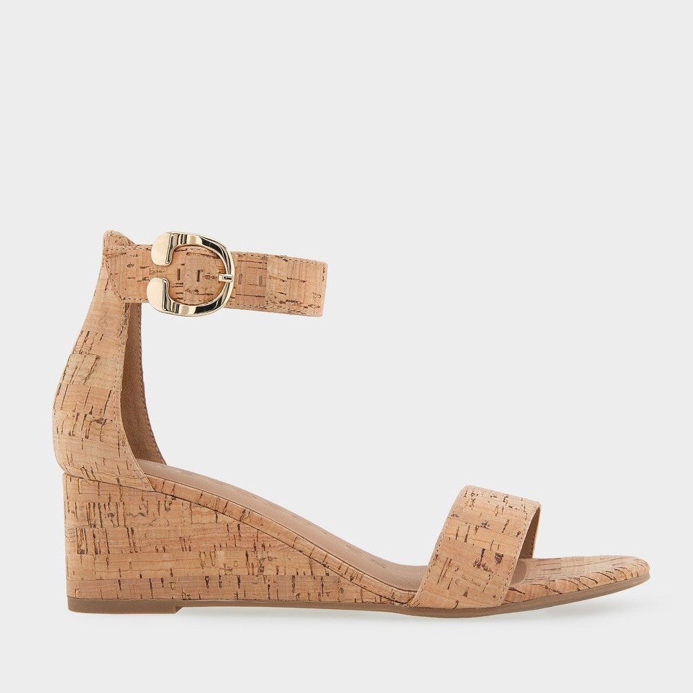 Aerosoles Willis Womens Cork Wedge Sandals Ankle Strap Comfort Size 7 Boho NWT - Picture 12 of 16